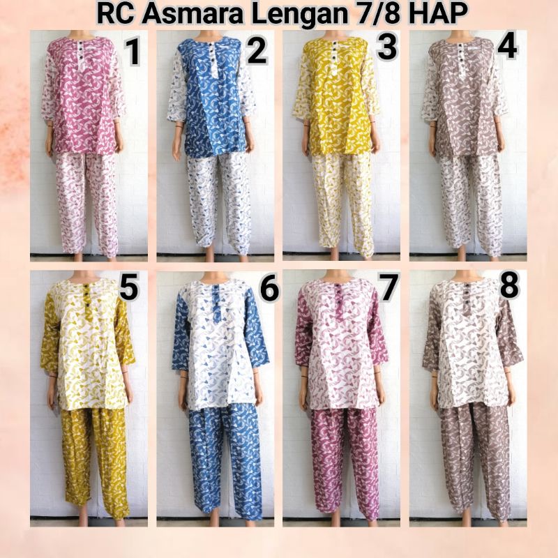 Setelan RC Asmara Lengan 7/8 HAP Piyama Baju Tidur Adem Busui Friendly KOI