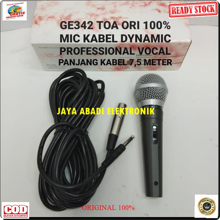 G342 NEW TOA ORIGINAL MIC KABEL BESI KARAOKE LEGENDARY DYNAMIC MIKROPON MIK MICROPHONE CARDIOID MIKROPHONE MEETING METING CABLE VOKAL ARTIS VOCAL AUDIO SOUND BEST SISTEM PROFESIONAL PRO PENGERAS SUARA HIFI SUARA SENSITIF MC PIDATO SEMINAR CERAMAH ACARA LE