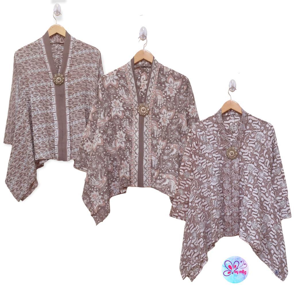 [PREMIUM] Blus Kartini Paris Batik BROWN SERIES Premium Coklat Atasan Batik Modern Kerja Seragam Kantor Muslim