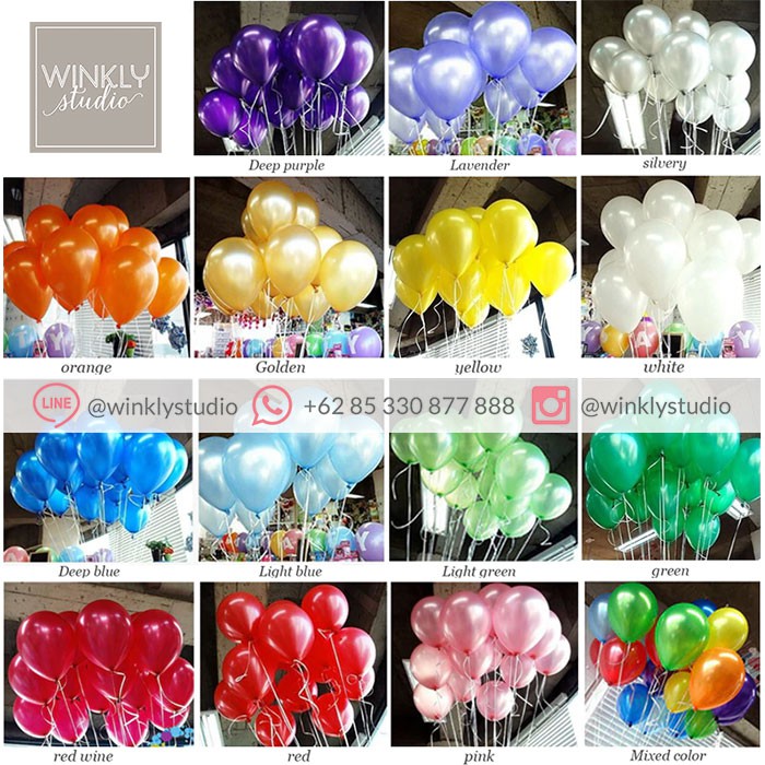 Balon Latex Metalik 12 inch / Balon Metalik / Balloon Metallic ECER SATUAN