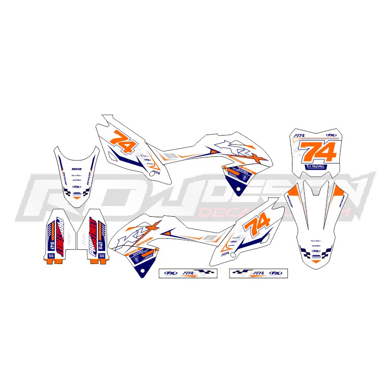 DECAL STICKER KLX 150 BF/L/G/SE/EXTREME/NEW (021) DEKAL STIKER PUTIH BIRU MERAH