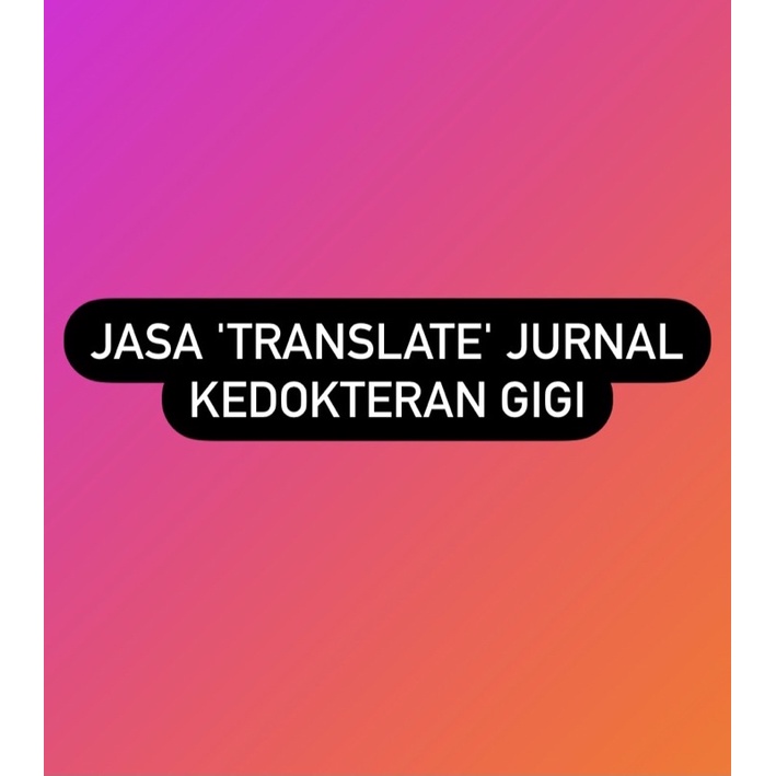 

Translate Jurnal Kedokteran Gigi