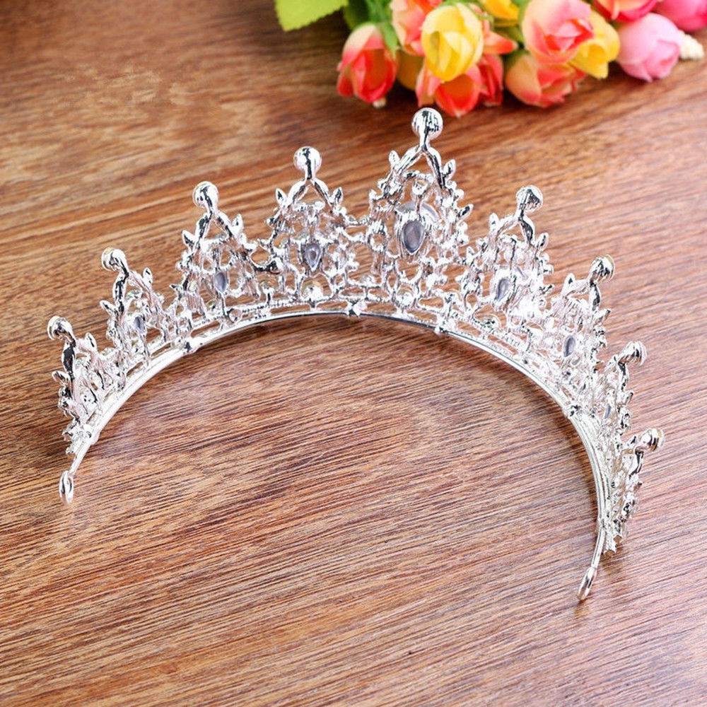 Mahkota/Tiara Princess Bahan Alloy Hias Berlian Imitasi untuk Pernikahan/Ulang Tahun