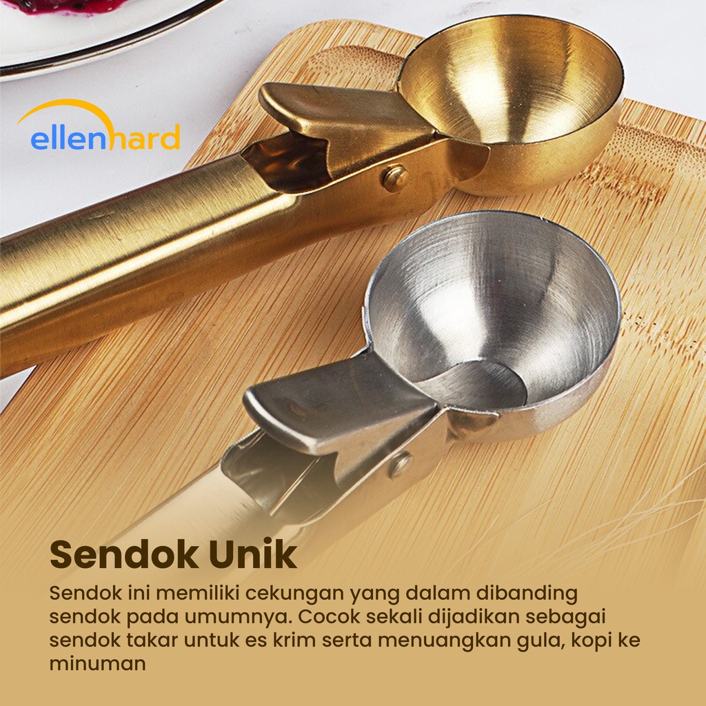 Sendok Es Krim Scoop Ice Cream Spoon Scop Takar Gula Kopi Stainless Steel