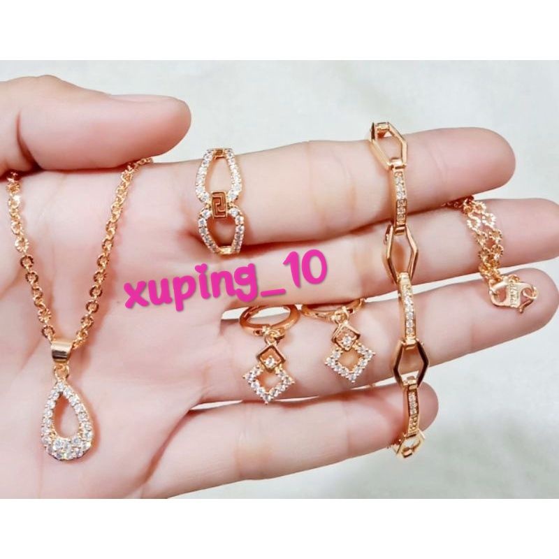 Set xuping perhiasan lapis emas wanita dewasa