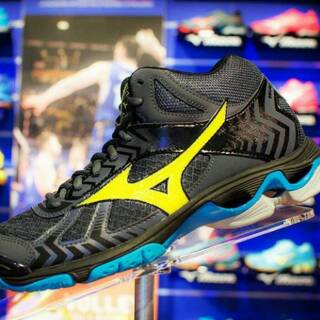  Sepatu  voli  mizuno  wave bolt 7 mid ombre blue safety 