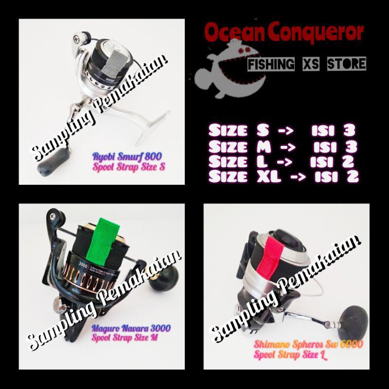 Strap Spool / Penutup dan Pelindung Spool Reel Mancing Warna Warni Murah