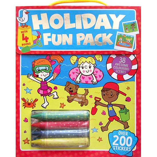 

BUKU IMPORT HOLIDAY FUN PACK WITH 4 BOOKS, 4 CRAYONS & 200 STICKERS