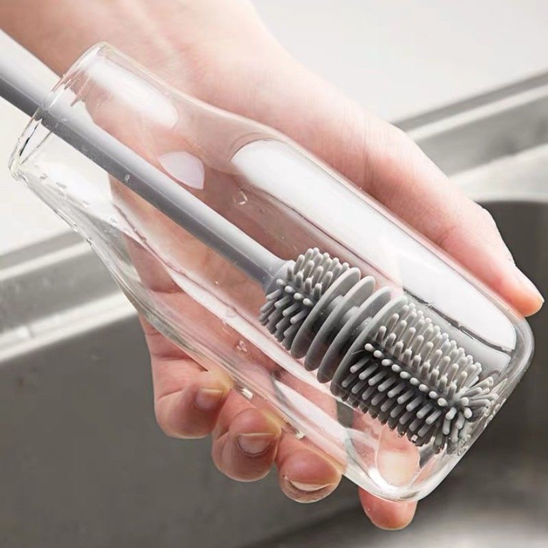 JY Sikat Botol Susu Silikon / Brush Gagang Panjang / Pembersih Alat Rumah Tangga / Bottle Silicone Brush