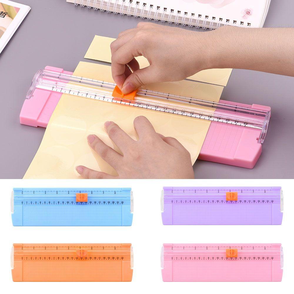 R-flower Paper Cutter Portable DIY Ringan Perlengkapan Kantor Foto Penggaris Pemotong Kartu