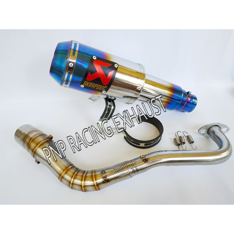 Knalpot Racing Akrapovic Gp M1 NMAX/AEROX/LEXI/PCX/ADV/GENIO/VARIO/BEAT/MIO/SCOPY DLL-Blue