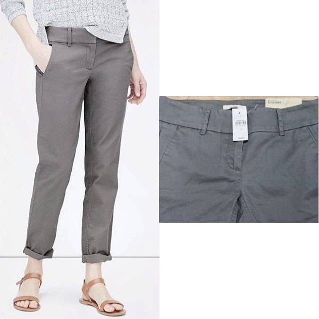 Loft Skinny Cropped Chinos in Marisa Fit - Gray
