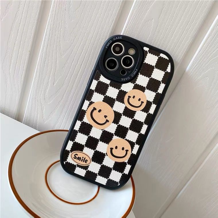 [TPC] Phone Case IPHONE 6 6S 7 8 PLUS X XS MAX XR 11 12 13 PRO MAX BLACK SMILE Casing Lucu Korean IP025