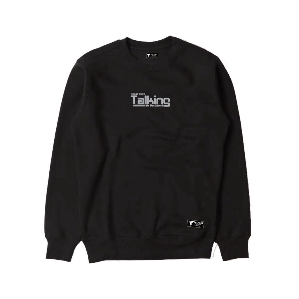 Talking Sweater Pria Oblong Hitam Original Distro