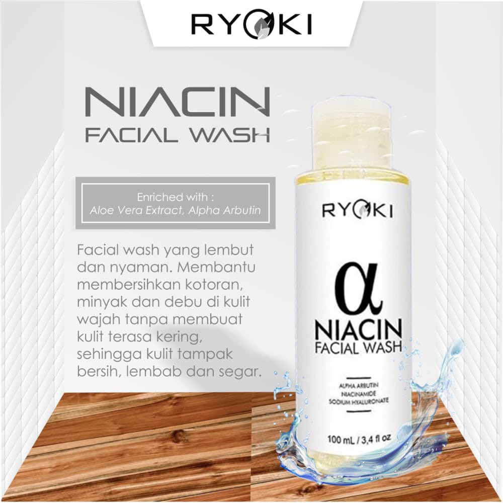 ✿ MADAME ✿ RYOKI NIACIN FACIAL WASH 100ML BPOM