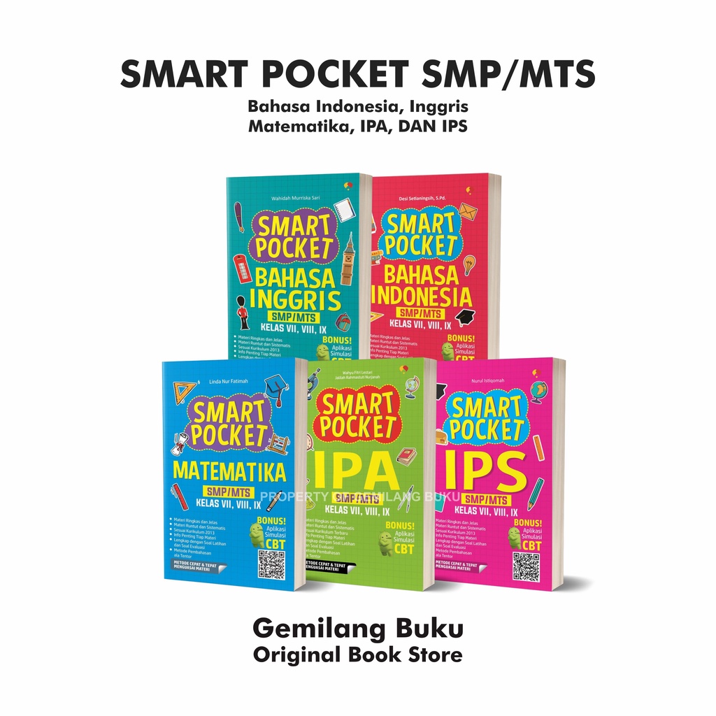 Smart Pocket SMP/MTS (Bahasa Inggris/indonesia, Matematika, IPA, IPS)