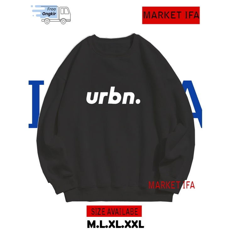 sweater urbnn crewneck distro pria keren kekinian switer atasan bahan katun flecee tebal lengan panj