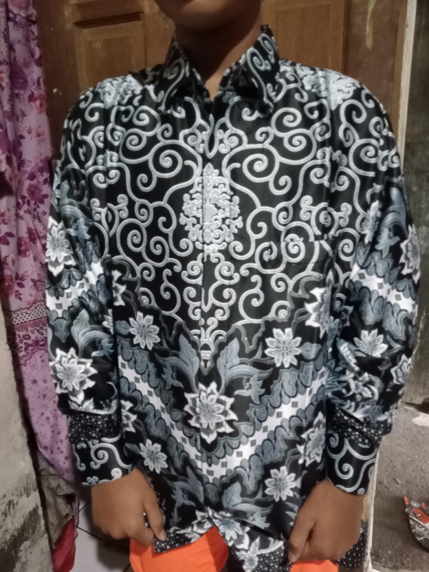 Kemeja Batik Semi Sutra Pria Lengan Panjang Furing Istimewa Termurah Berkualitas