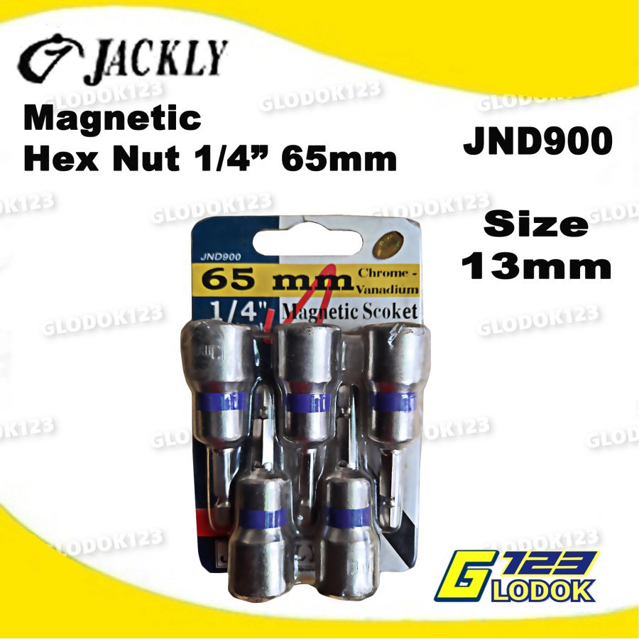 Kunci Hex Nut Magnetic 1/4&quot; 65mm Jackly
