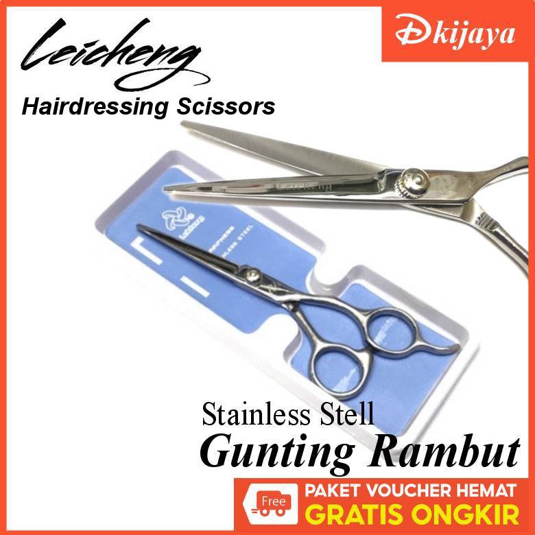 Gunting Rambut Full Stainless Steel Berkualitas Leicheng Hairdressing Scissors Pro