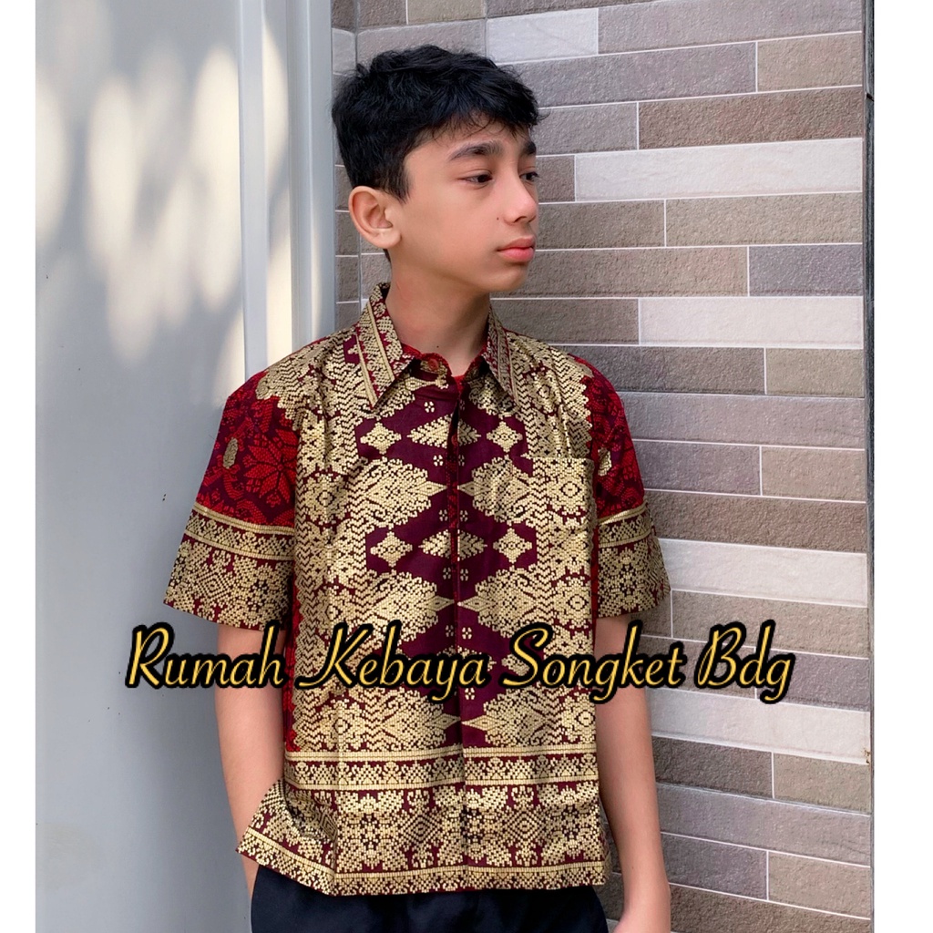 KEMEJA ANAK MOTIF SONGKET PALEMBANG/COUPLE DIANDRA PEPLUM SONGKET/BATIK JUPRI/KEMEJA SONGKET RUMAH KEBAYA BANDUNG RUMAH SONGKET BANDUNG