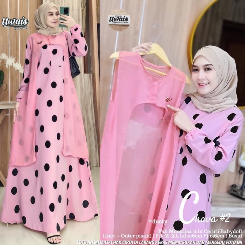 DRESS MUSLIM WANITA [RESTOK] Chava #2 Dress by Ori Uwais Hijab "Gamis Muslimah Monalisa Mix Ceruty"