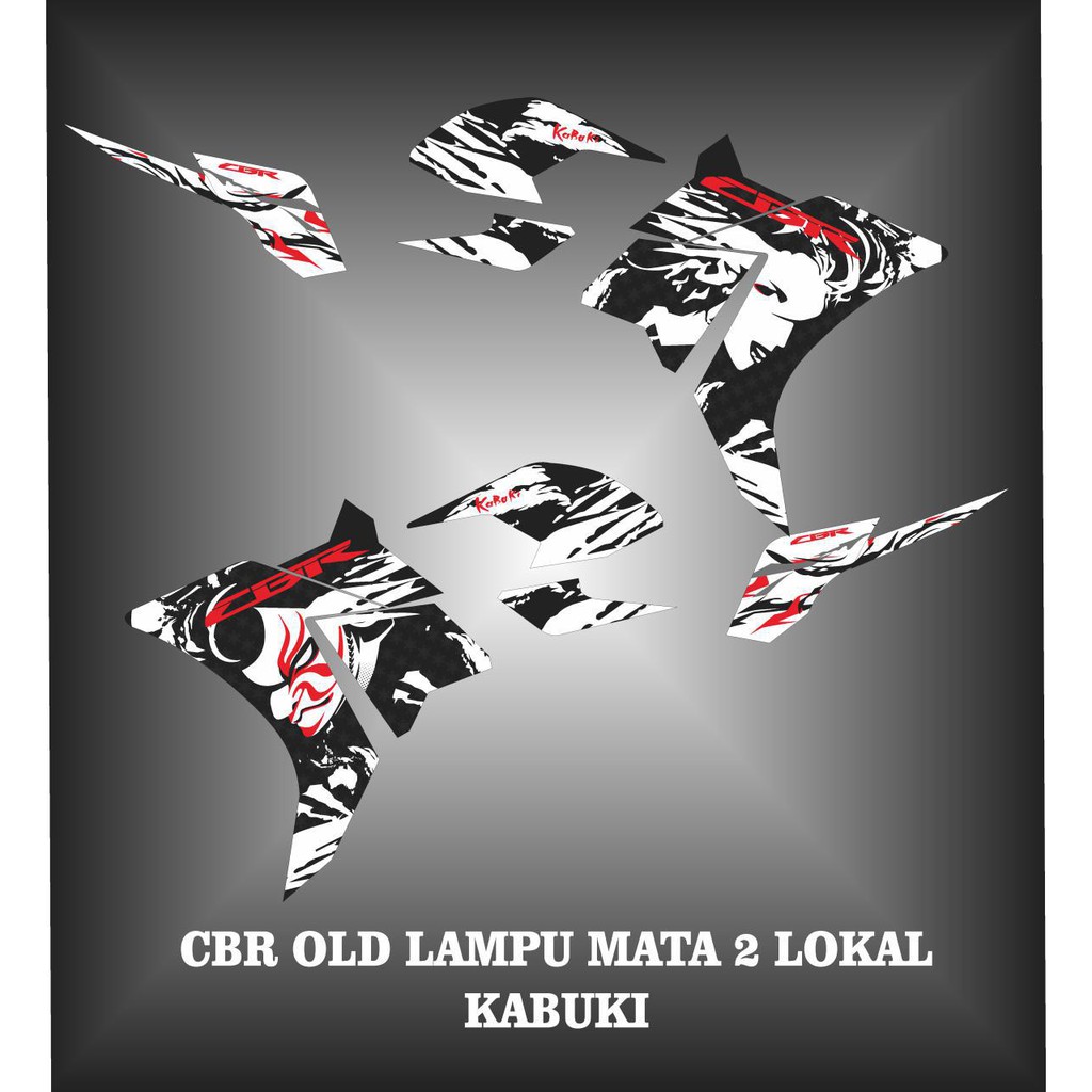 Striping cbr old lampu 2 - Stiker Decal cbr old lampu mata 2 lokal kabuki