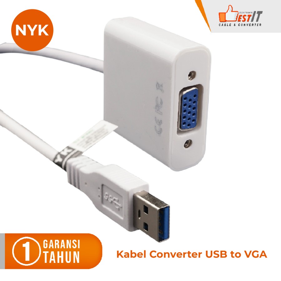 USB 3.0 to VGA Display Kabel Converter NYK Original