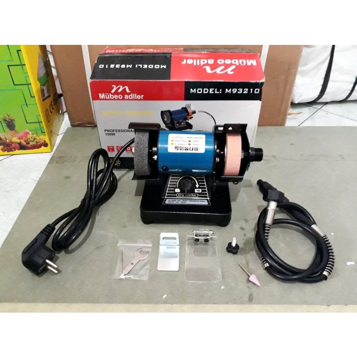 Mubeo Adller mesin gerinda duduk mini 3inch + kabel tuner grinder cun