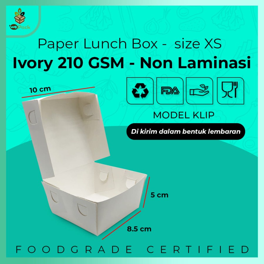 

SAMPLE LUNCH BOX IVORY NON LAMINATING SIZE XS, S, M, L