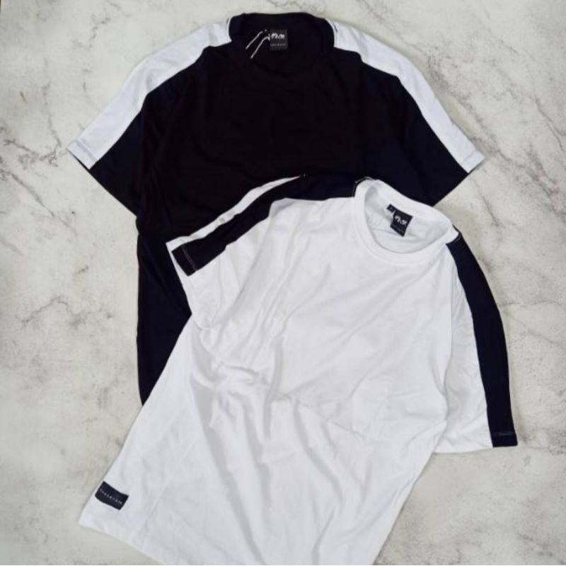 kaos kombinasi polos