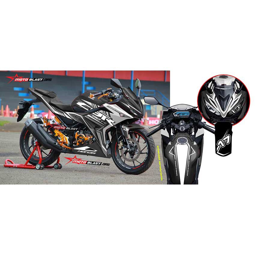 Decal Stiker New CBR150R BLACK GREY TECHNO