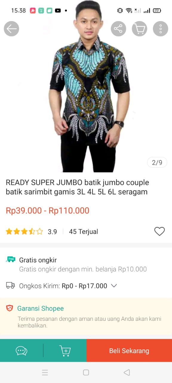 Ready Super Jumbo Batik Jumbo Couple Batik Sarimbit Gamis 3l 4l 5l 6l Seragam Pesta Multazam