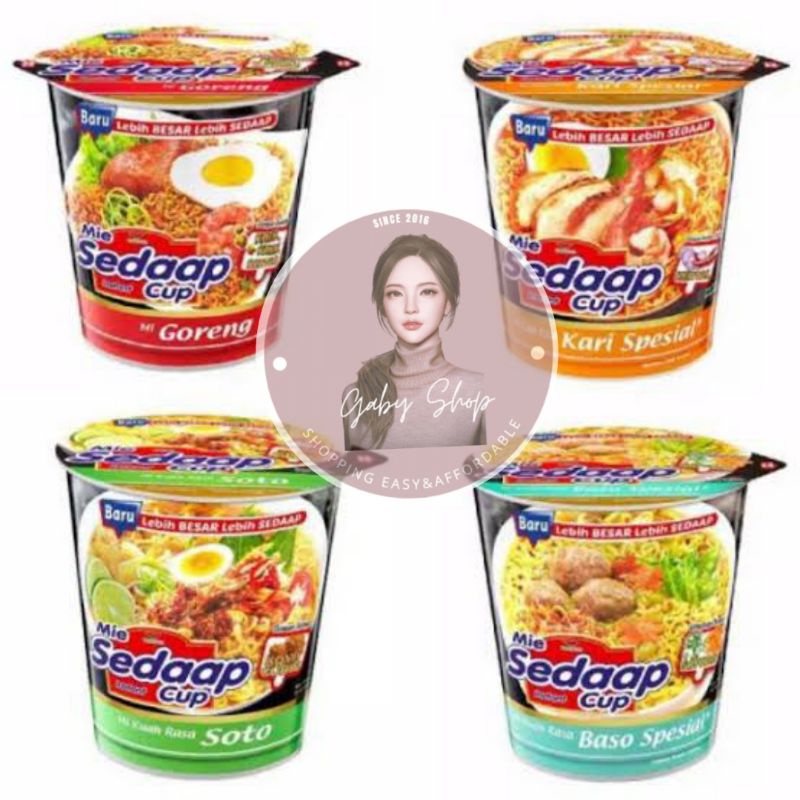 

MIE SEDAAP CUP MIE GORENG/BASO SPESIAL/SOTO