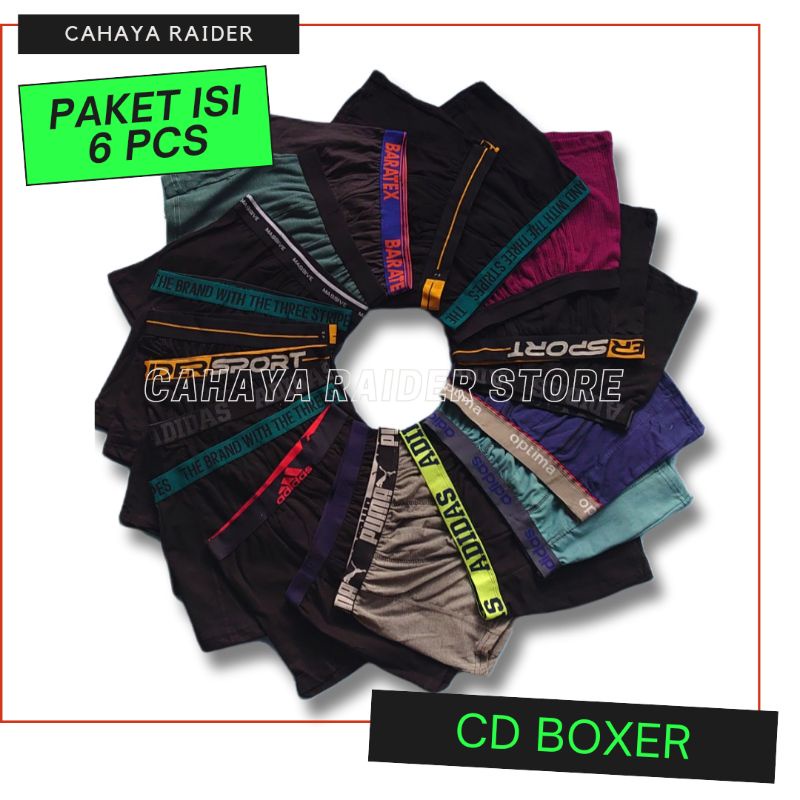 CRD Celana Dalam Pria Boxer katun 6 pcs M L XL XXL