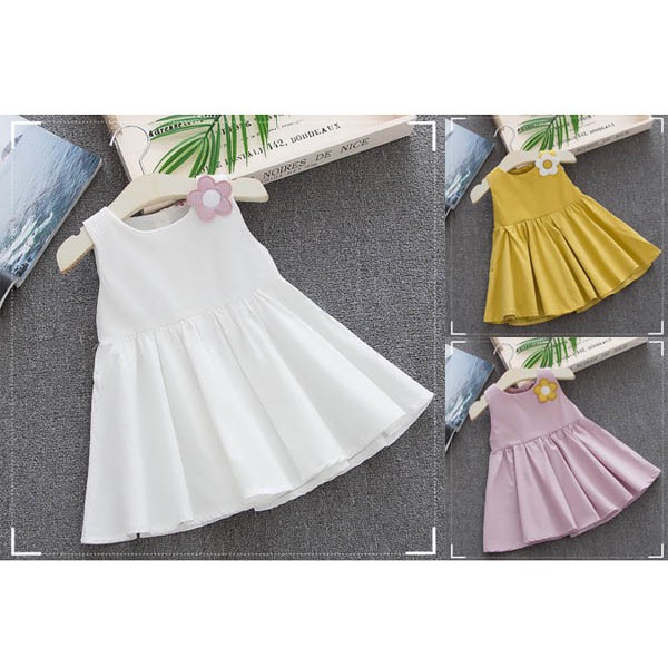 Dress Bayi Perempuan Motif Kupu-kupu Gaun Bayi Bersayap Warna Putih Gaun Bayi Warna Ungu Kuning