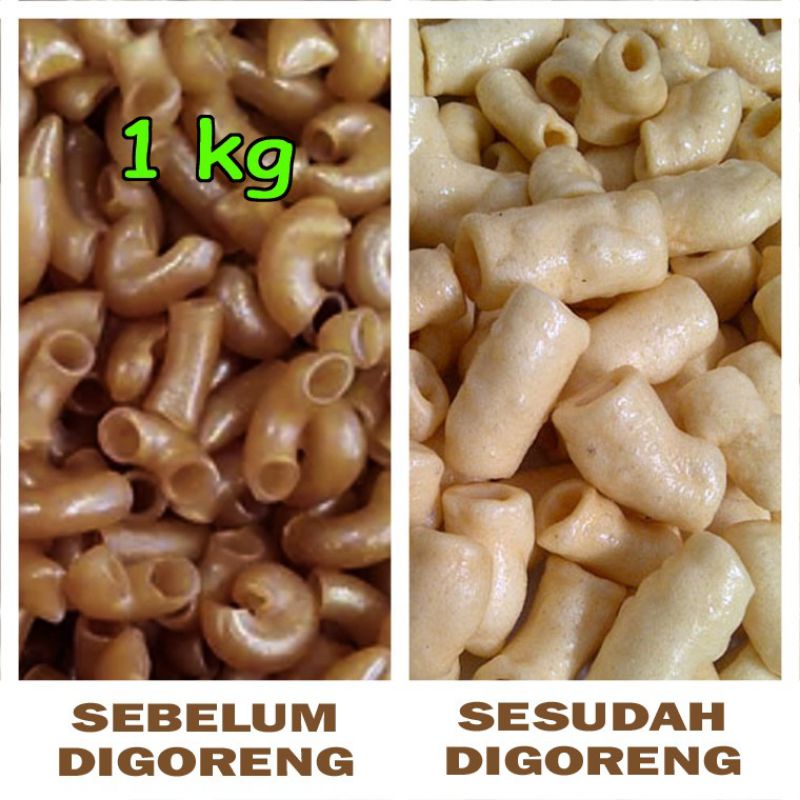 

MAKARONI MEKAR KEMASAN 1 KG / LANSUNG DI GORENG (Mengembang setelah digoreng) (ANGELABEAUTYSTORE )
