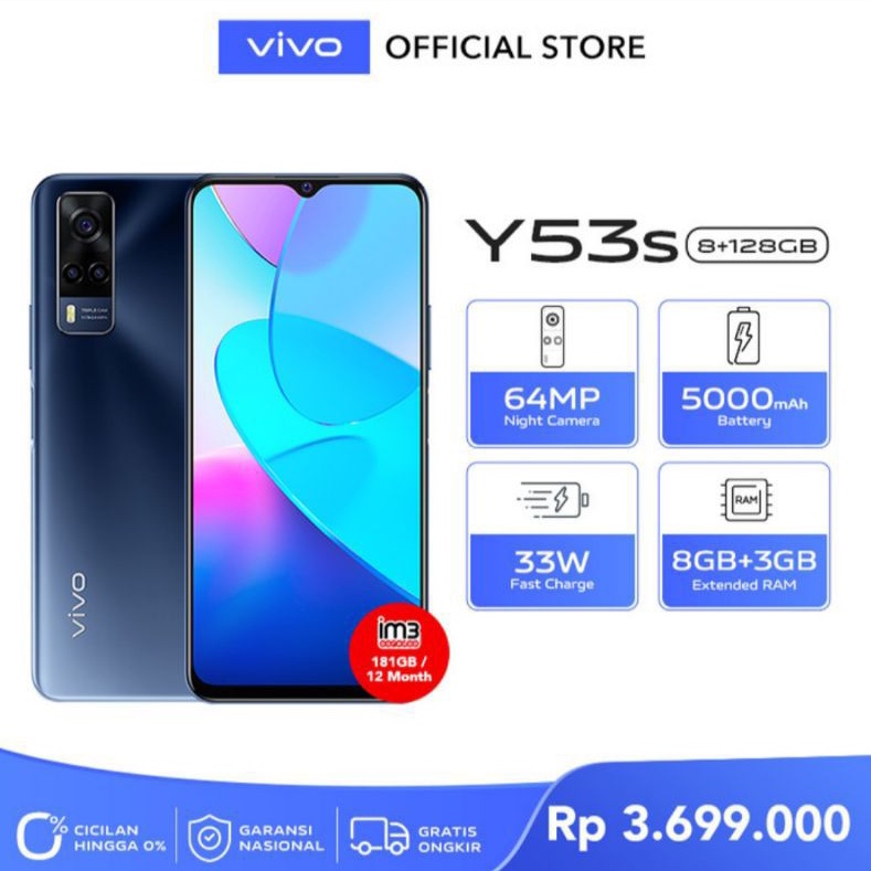 Vivo y53s 8/128 NFC Garansi Resmi