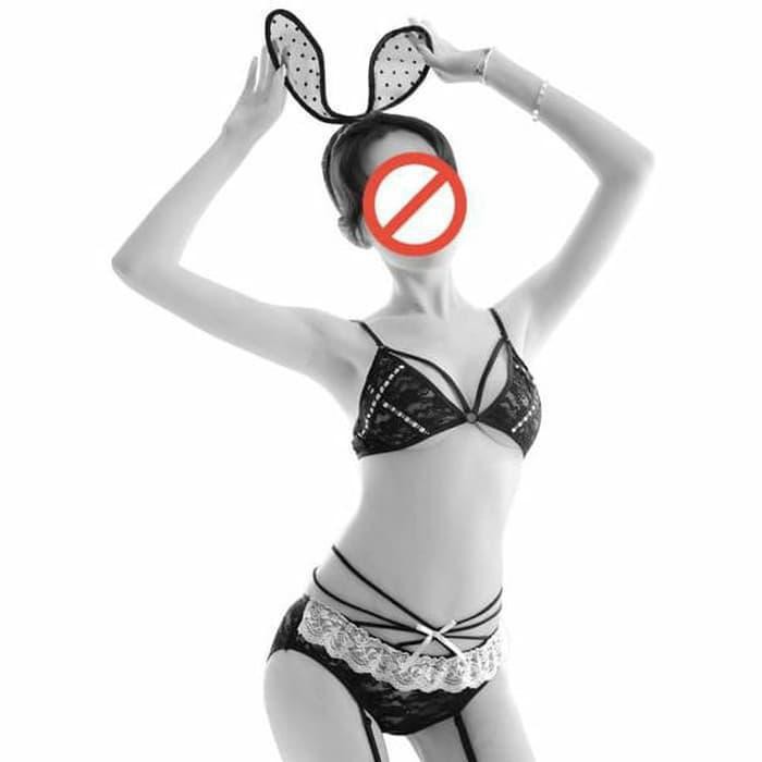 ACB319 Bikini Kostum Sexy Playboy Bunny Kelinci Garter Stocking