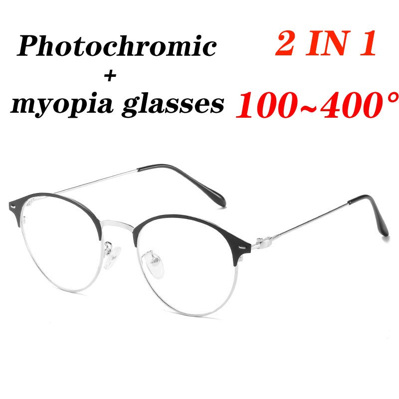 Kacamata Myopia 100-400° Kacamata Myopia Dengan Frame Metal Photochromic Grade