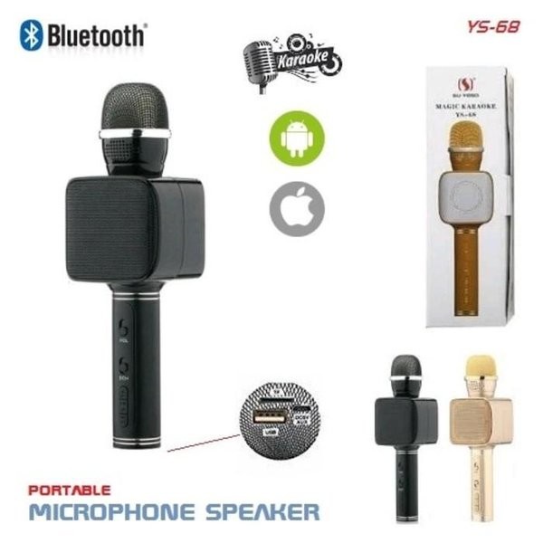 Mic Bluetooth Karaoke YS68 Mix Ys 68 Mix Bluetooth Ys 68 Mic Karaoke S - Gold