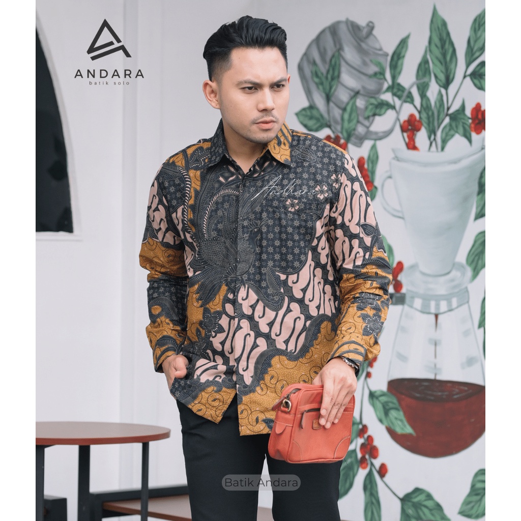 RAMAWIJAYA  Kemeja Batik Solo Pria Lengan Panjang Modern Premium Full Furing Terlaris Katun Solo sragenan