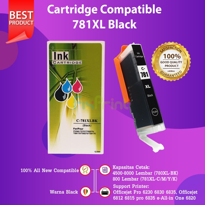 33D Compatible Tinta 780 781 PGI-780XL CLI-781XL Black Color Chip