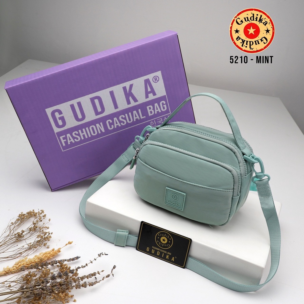 GUDIKA - Tas Selempang Wanita Import Original 5210 - Tas Wanita Selempang Bahu Import Korea Kekinian Terbaru Bahan Nylon Waterproof Anti Air - slingbag - tas mini - bag - cewek - imut - lucu - fashion - branded - santai - tas - slempang - termurah - ori