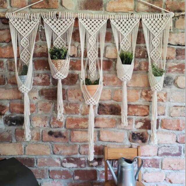 READY STOK) macrame pot gantung/ Macrame plant hanger (POT 041)