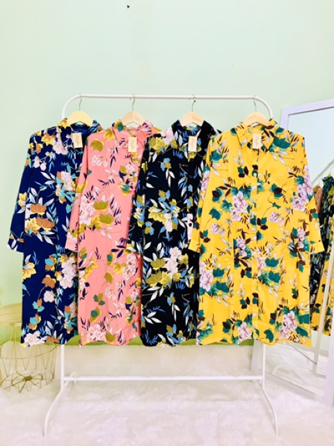 eucalia POPPY TUNIC tunik blouse wanita jumbo motif floral bunga busui friendly