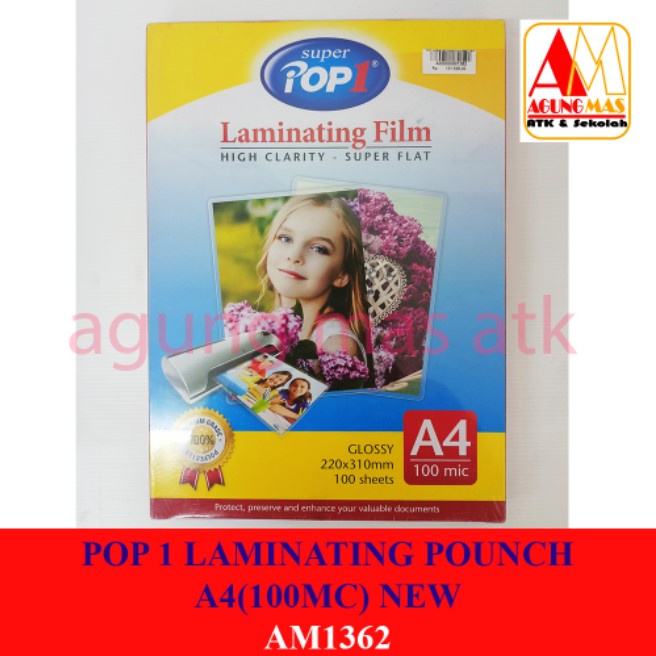 

POP 1 LAMINATING POUNCH A4 (100MC) NEW