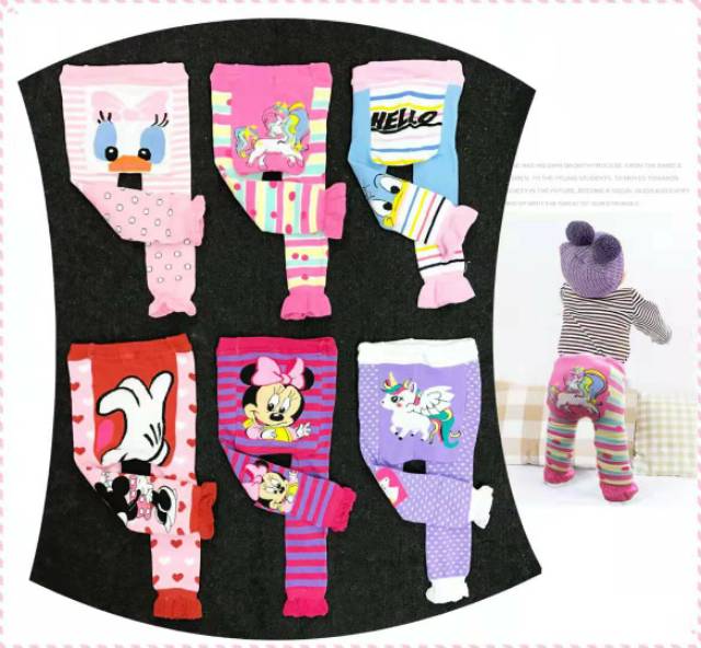 isi 4 Legging busha legging busa legging bayi anak motif polos legging cotton rich CR