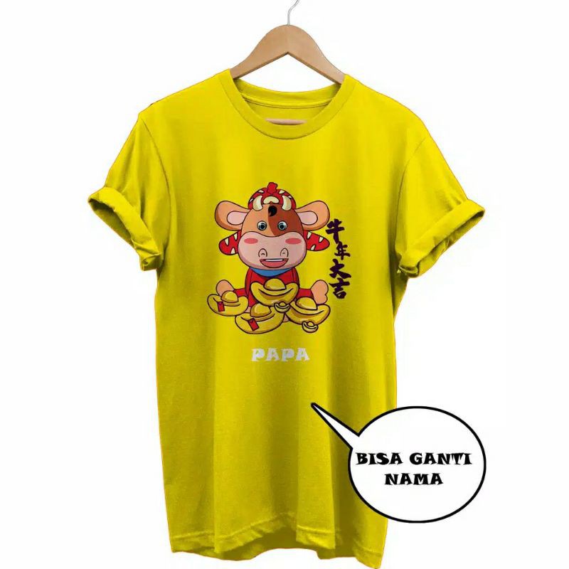 kaos Imlek kerbaU pegang emas BAJU IMLEK KATUN COMBED 30S