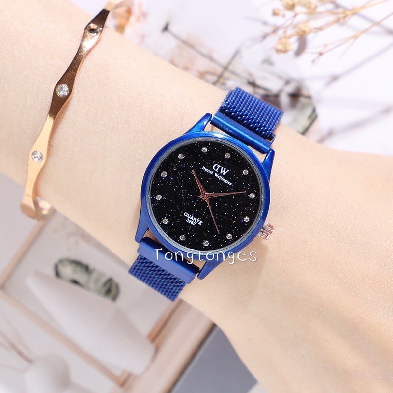 [✅COD] JAM TANGAN FASHION JAM MAGNET WANITA RANTAI JAM TANGAN MURAH CEWEK ANALOG IMPORT W142